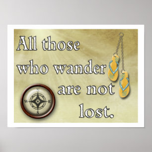 Allemaal die zwerven. - Reis citaat - kunstprint Poster