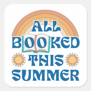 Allemaal Geboekt Deze Zomer – Schattig Zomerleesbo Vierkante Sticker