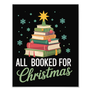 Allemaal geboekt voor kerstboom boeken leraar Kers Foto Afdruk