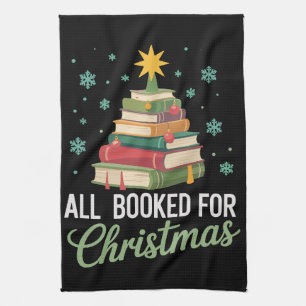 Allemaal geboekt voor kerstboom boeken leraar Kers Theedoek
