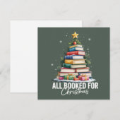 Allemaal geboekt voor kerstcadeau bibliothecaresse feestdagenkaart (Voorkant / Achterkant)