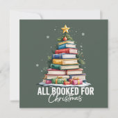 Allemaal geboekt voor kerstcadeau bibliothecaresse feestdagenkaart (Voorkant)