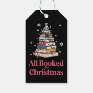 Allemaal geboekt voor Kerstmis Boek Boom Lichtjes Cadeaulabel