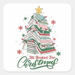 Allemaal geboekt voor Kerstmis, Boekenliefhebber Vierkante Sticker