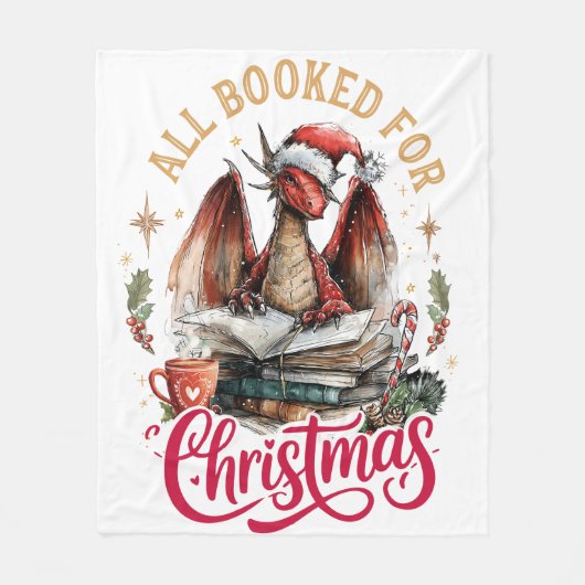 Allemaal geboekt voor Kerstmis Draak  Fleece Deken (Voorkant)