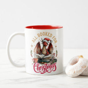 Allemaal geboekt voor Kerstmis Draak  Tweekleurige Koffiemok