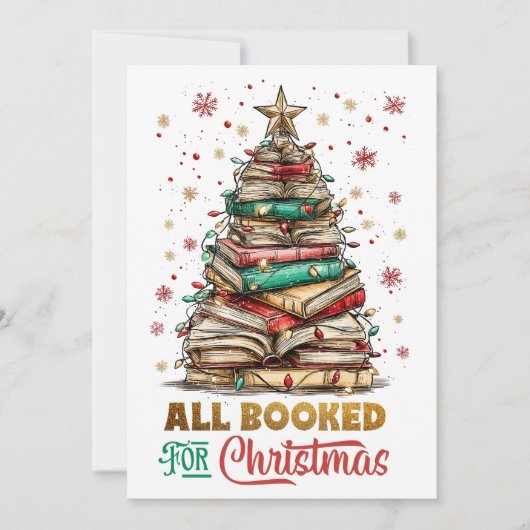 Allemaal geboekt voor Kerstmis Feestdagenkaart (Voorkant)