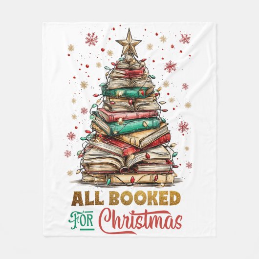 Allemaal geboekt voor Kerstmis Fleece Deken (Voorkant)