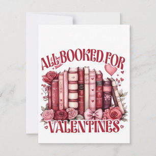 Allemaal geboekt voor Valentijnsdag Boekenwurm Boe Notitiekaartje