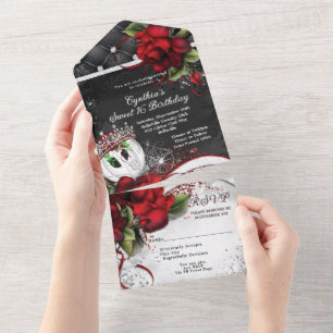 ALLEMAAL IN ÉÉN Sweet 16 Uitnodiging van de Gebeur