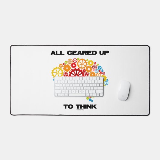 Allemaal klaar om te denken (tandwielen hersenen) bureaumat (Keyboard & Muis)