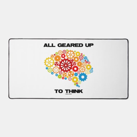 Allemaal klaar om te denken (tandwielen hersenen) bureaumat (Voorkant)