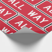 Allemaal klassiek rood verkeersbord cadeaupapier