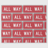 Allemaal klassiek rood verkeersbord cadeaupapier (Vlak)