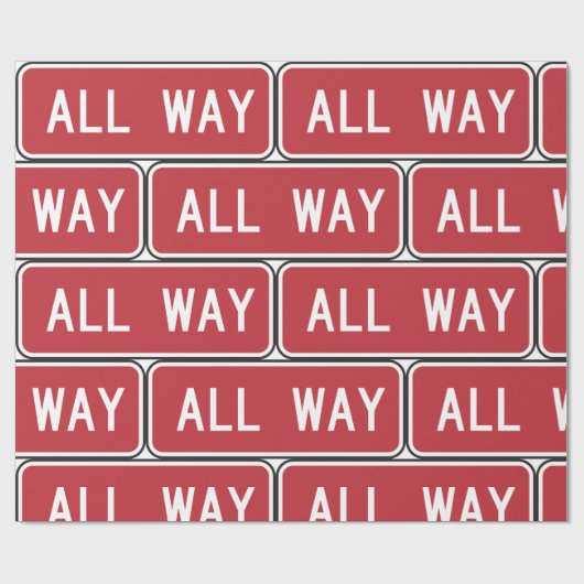 Allemaal klassiek rood verkeersbord cadeaupapier (Vlak)