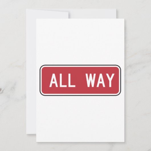 Allemaal klassiek rood verkeersbord kaart (Voorkant)