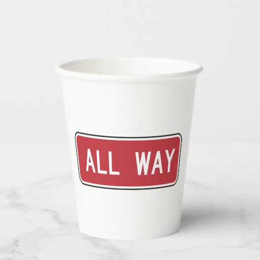 Allemaal klassiek rood verkeersbord papieren bekers (Voorkant)