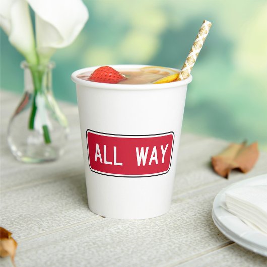 Allemaal klassiek rood verkeersbord papieren bekers