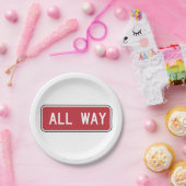 Allemaal klassiek rood verkeersbord papieren bordje (Feest)