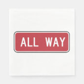 Allemaal klassiek rood verkeersbord servet (Voorkant)