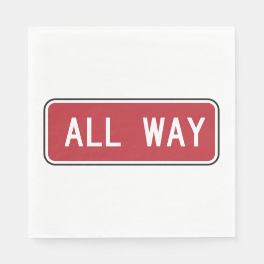 Allemaal klassiek rood verkeersbord servet (Voorkant)