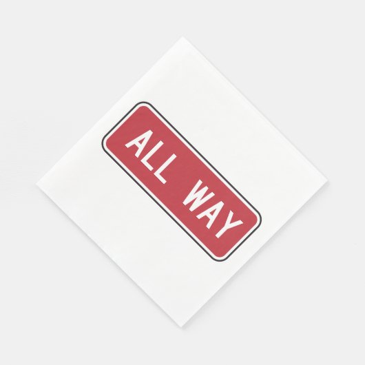 Allemaal klassiek rood verkeersbord servet (Hoek)