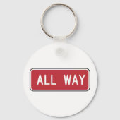 Allemaal klassiek rood verkeersbord sleutelhanger (Voorkant)