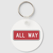 Allemaal klassiek rood verkeersbord sleutelhanger (Achterkant)