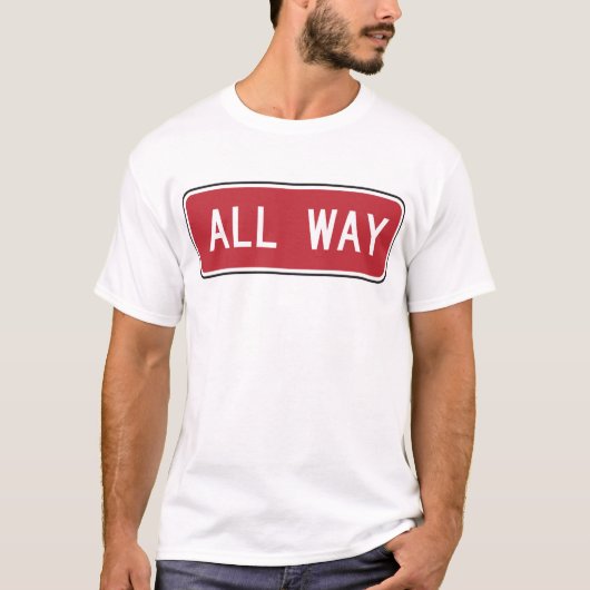 Allemaal klassiek rood verkeersbord t-shirt (Voorkant)