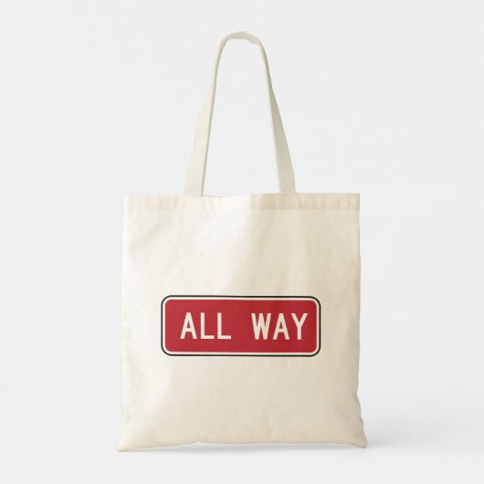 Allemaal klassiek rood verkeersbord tote bag (Achterkant)