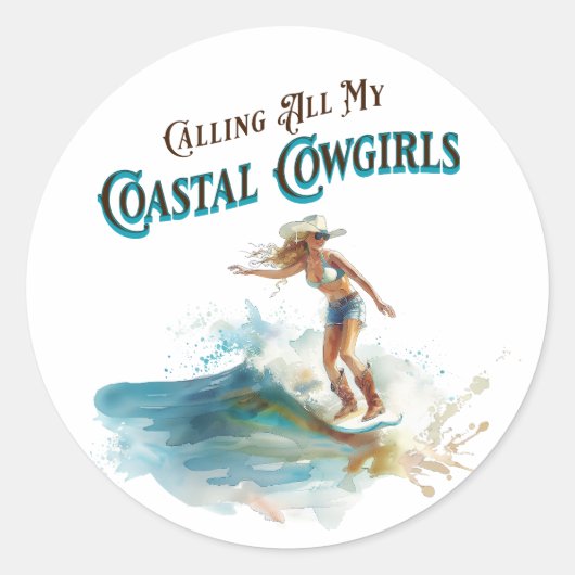 Allemaal Mijn Kust Cowgirls Ronde Sticker (Voorkant)