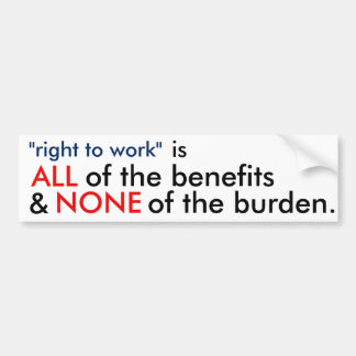 ALLEMAAL & NIEMAND "Recht op werk" Bumpersticker