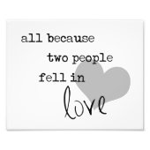 allemaal omdat twee mensen verliefd werden op mode foto afdruk (Voorkant)