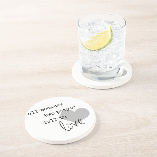 allemaal omdat twee mensen verliefd werden op mode zandsteen onderzetter (Zijkant)