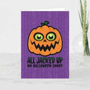 Allemaal Opgepompte Halloween Snoep Jack-O'-Lanter Feestdagen Kaart