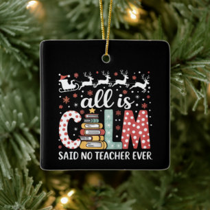 Allemaal rustig zei geen leraar Kerst potlood Boom Keramisch Ornament