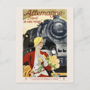 Allemagne Germany Railroad Vintage Poster 1928 Briefkaart