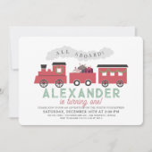 allen aan boord van Kerstmis Stoomtrein 1e Verjaar Kaart (Voorkant)