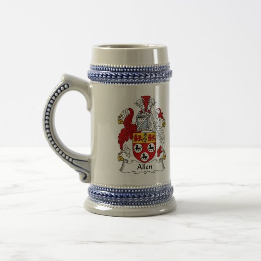 Allen Coat of Arms Stein - Family Crest Bierpul (Links)