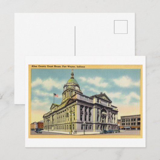 Allen County Court House in Fort Wayne, Indiana, Briefkaart (Voorkant / Achterkant)