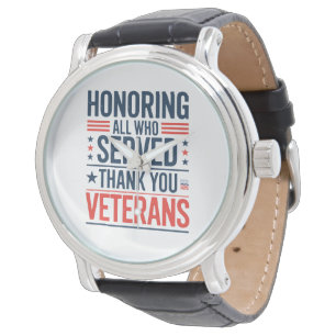 Allen die gediend hebben eren Dank u Veteranen Dag Horloge