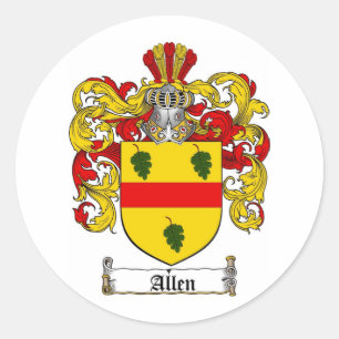 ALLEN FAMILY CREST - ALLEN WAPEN RONDE STICKER