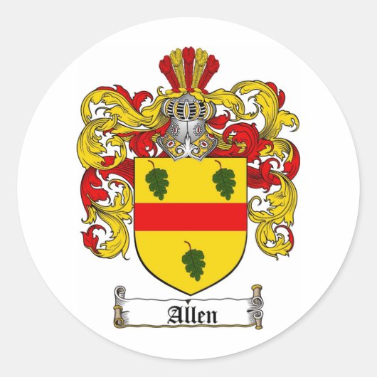 ALLEN FAMILY CREST - ALLEN WAPEN RONDE STICKER (Voorkant)
