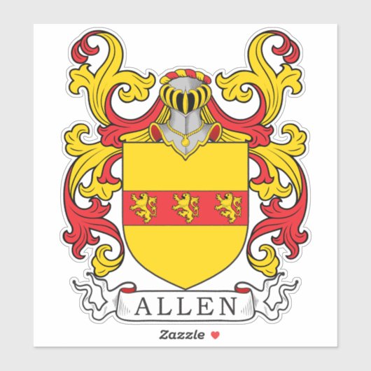 Allen Family Crest Sticker (Vel)