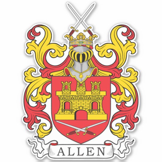 Allen Family Crest Sticker (Voorkant)