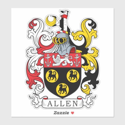 Allen Family Crest Sticker (Vel)