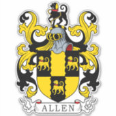 Allen Family Crest Sticker (Voorkant)