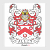 Allen Family Crest Sticker (Vel)