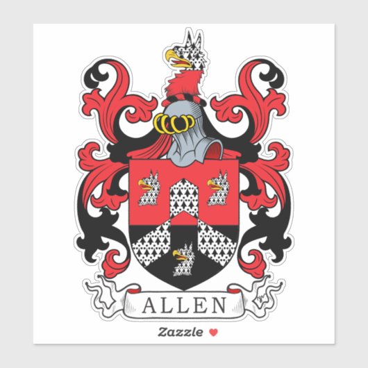 Allen Family Crest Sticker (Vel)