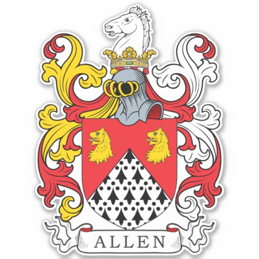 Allen Family Crest Sticker (Voorkant)